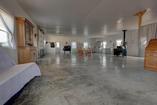 bedroom with concrete flooring