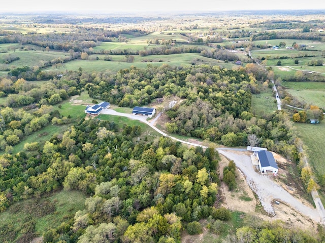 aerial view with a rural view