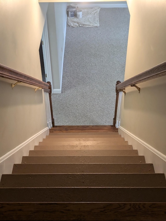 stairs with carpet floors