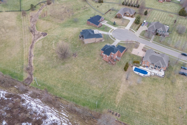 drone / aerial view with a rural view