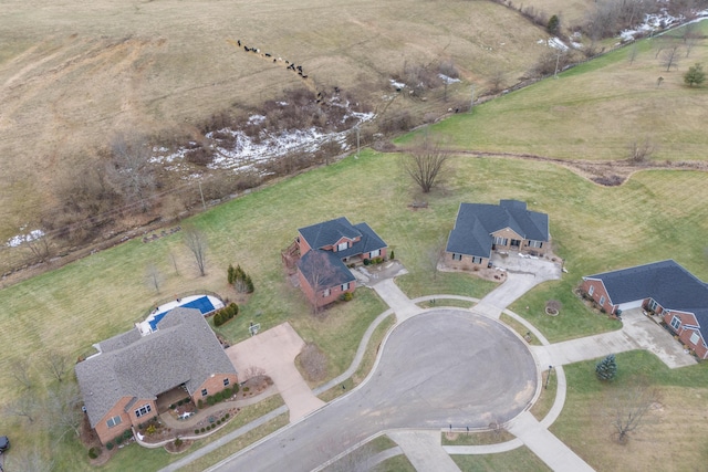 bird's eye view featuring a rural view