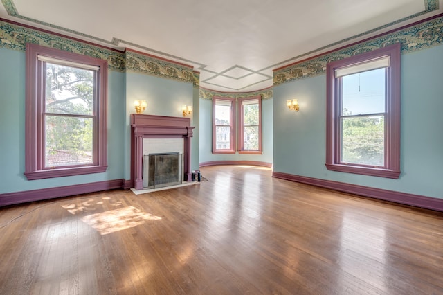 unfurnished living room with wood-type flooring