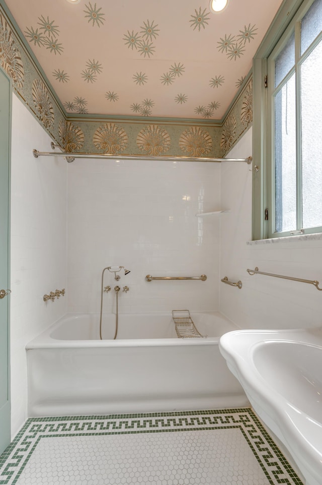 bathroom featuring tile patterned flooring