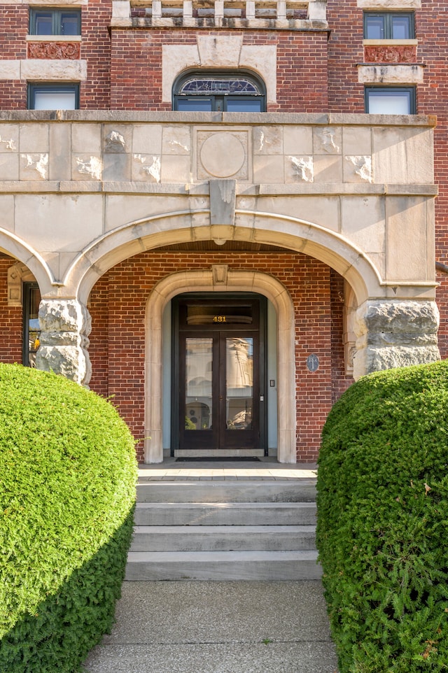 entrance to property with french doors