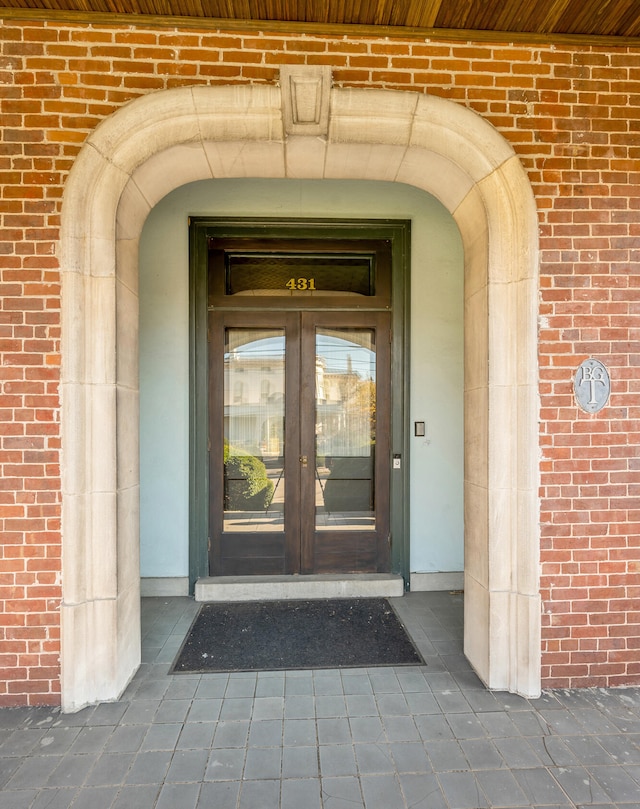 entrance to property with french doors