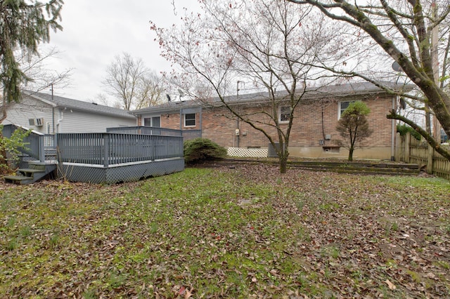 view of yard featuring a deck