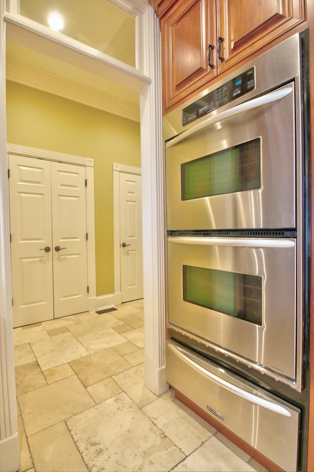 kitchen featuring stainless steel double oven