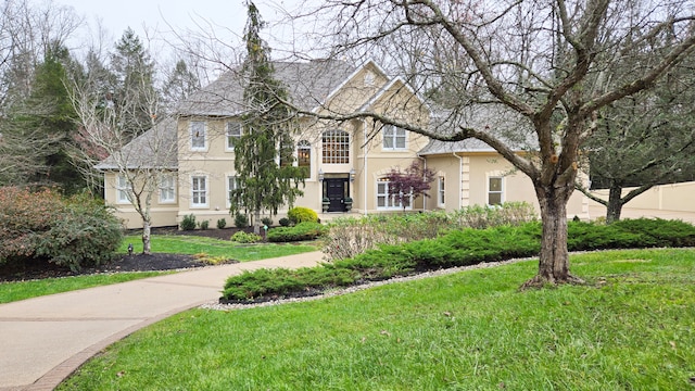 view of front of house featuring a front lawn