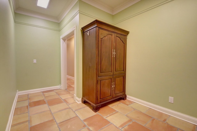 hallway with ornamental molding