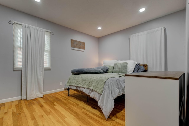 bedroom featuring light hardwood / wood-style floors