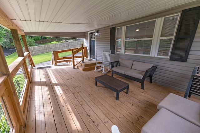 deck with an outdoor hangout area