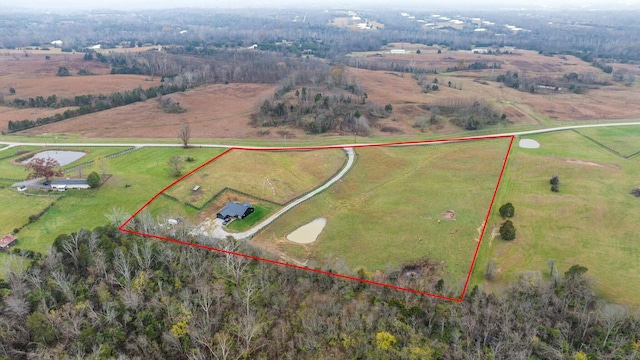 drone / aerial view featuring a rural view