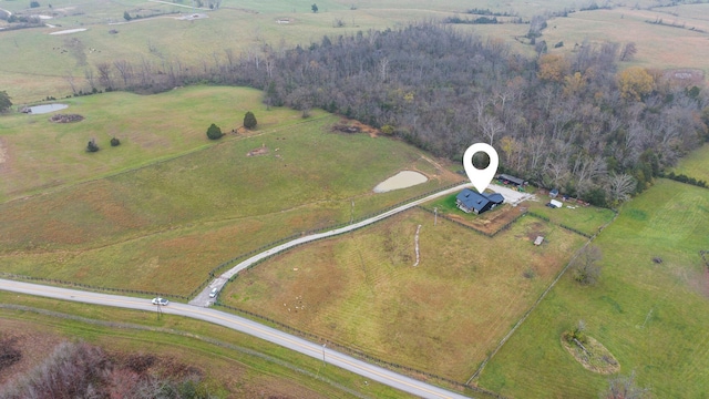 bird's eye view featuring a rural view