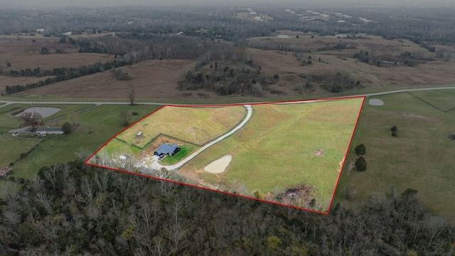 bird's eye view featuring a rural view