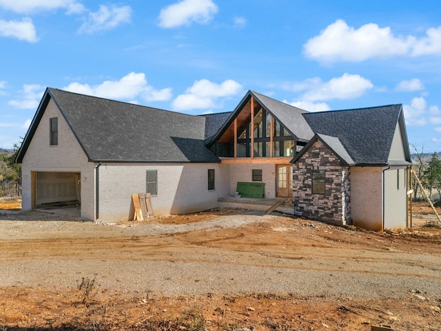 view of front of home with a garage