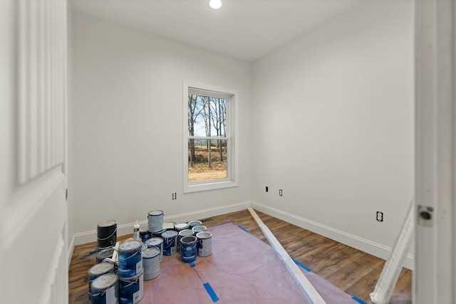 unfurnished room featuring wood-type flooring