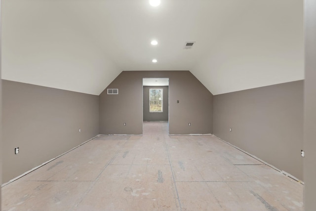 bonus room with lofted ceiling