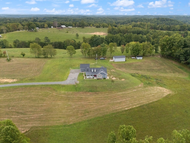 bird's eye view featuring a rural view