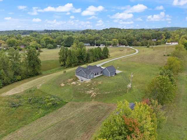 aerial view featuring a rural view