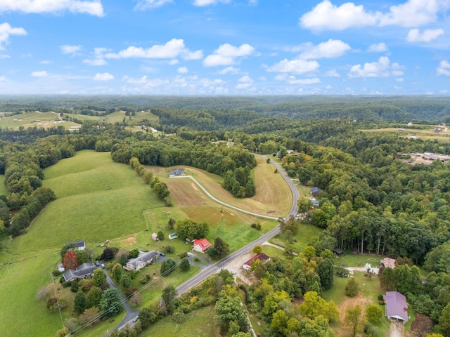 bird's eye view with a rural view