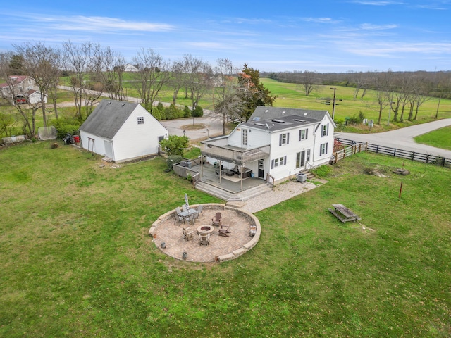 drone / aerial view with a rural view