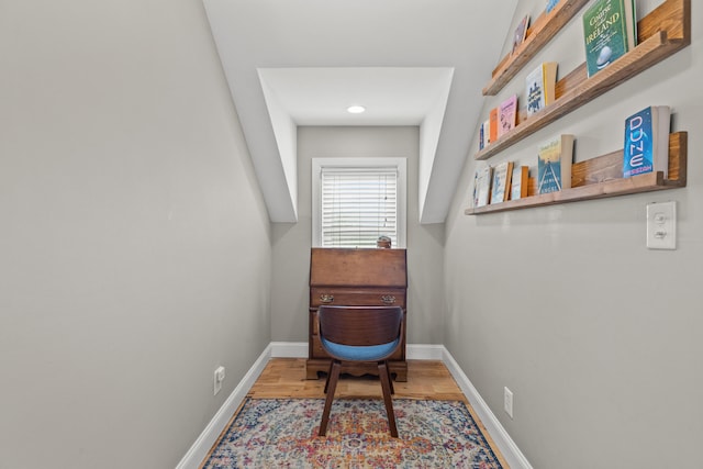 sitting room with light wood-type flooring