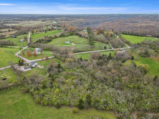 bird's eye view featuring a rural view