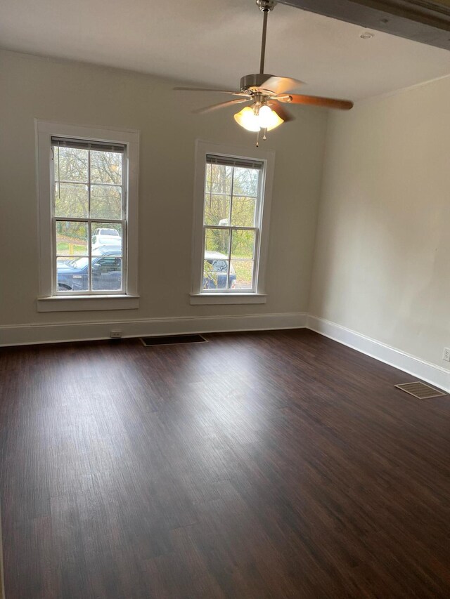 hall featuring dark wood-type flooring