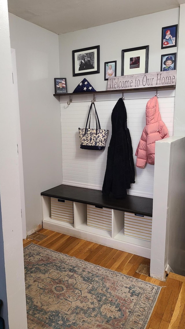 mudroom featuring hardwood / wood-style flooring