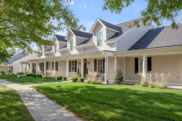 1602 Winners Cir # 41, Lexington, KY 40513 - cape cod house featuring a front yard, a shingled roof, and covered porch