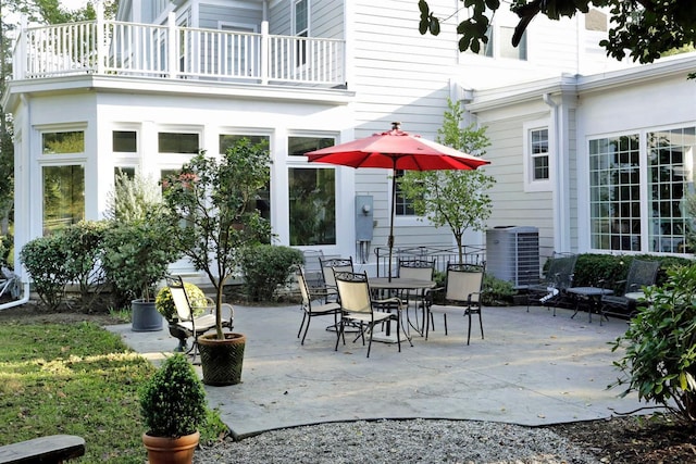 view of patio / terrace featuring a balcony