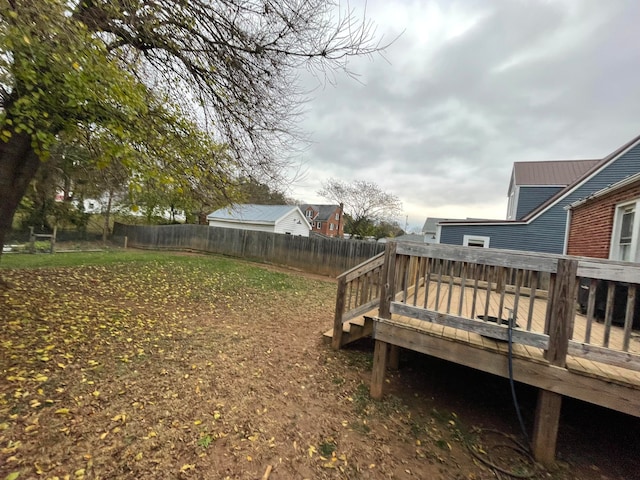 view of yard featuring a deck