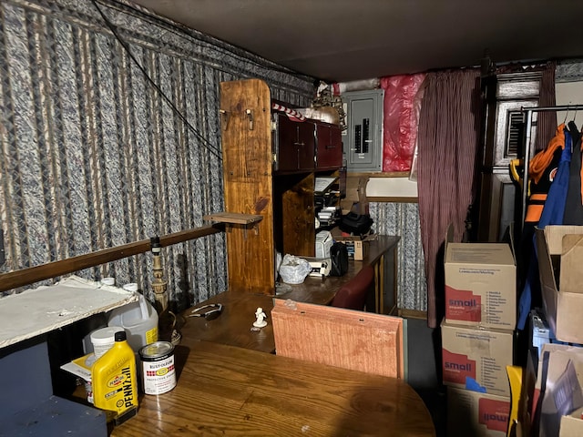 dining room featuring electric panel