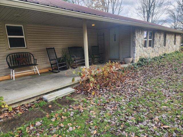 exterior space with a porch