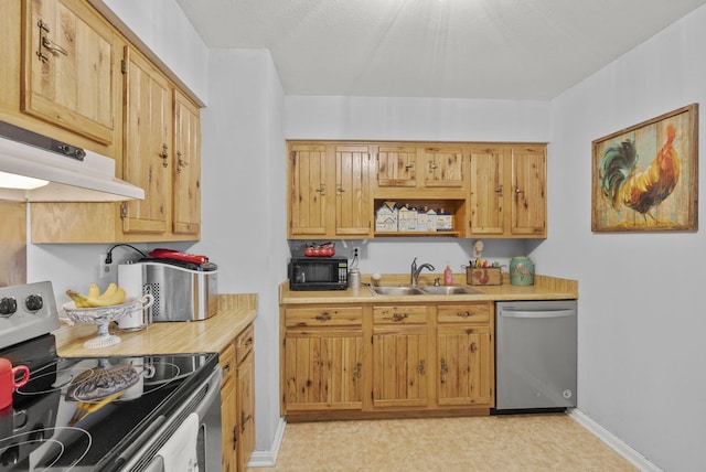 kitchen with appliances with stainless steel finishes and sink