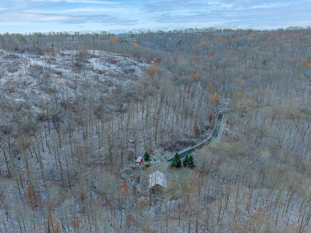 bird's eye view with a mountain view