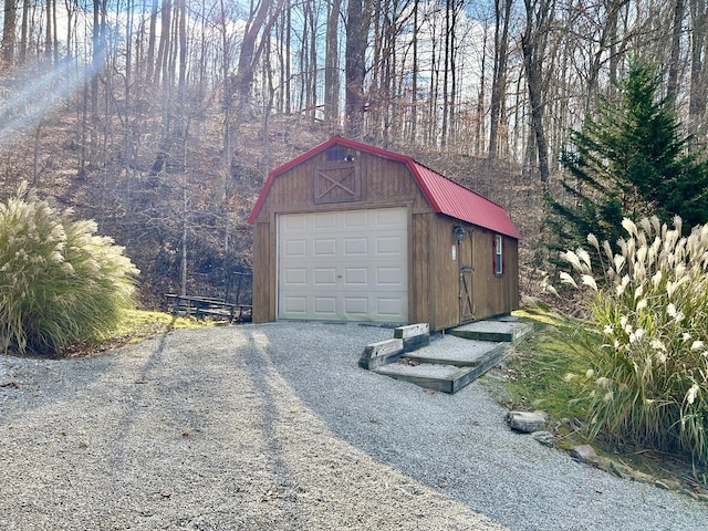 view of garage