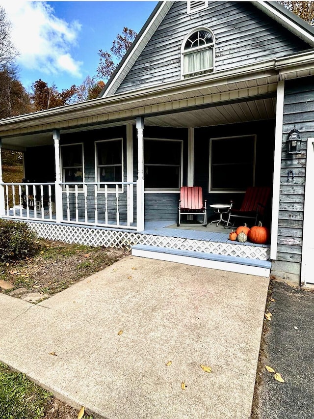 exterior space featuring a porch