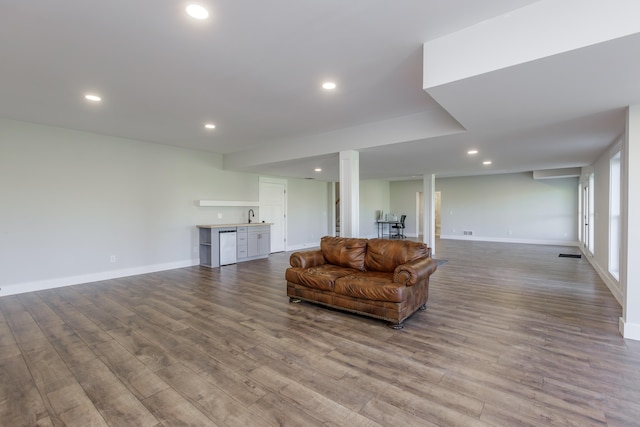 living room featuring light hardwood / wood-style floors