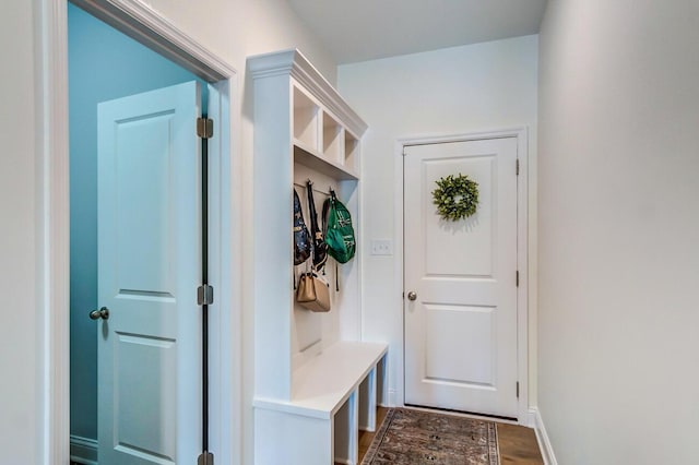 mudroom featuring hardwood / wood-style flooring