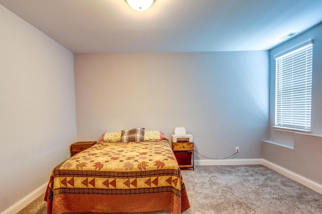 carpeted bedroom with multiple windows