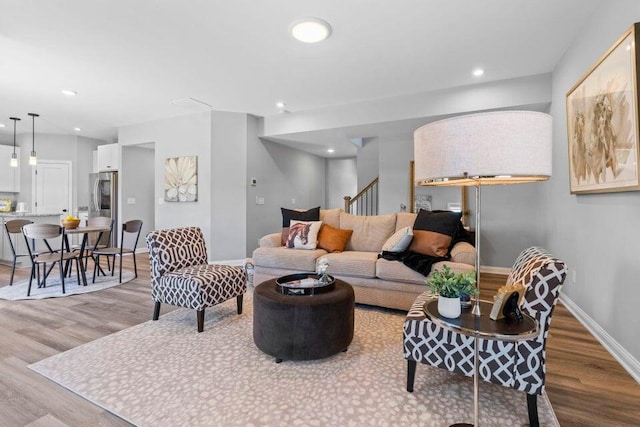 living room featuring hardwood / wood-style floors