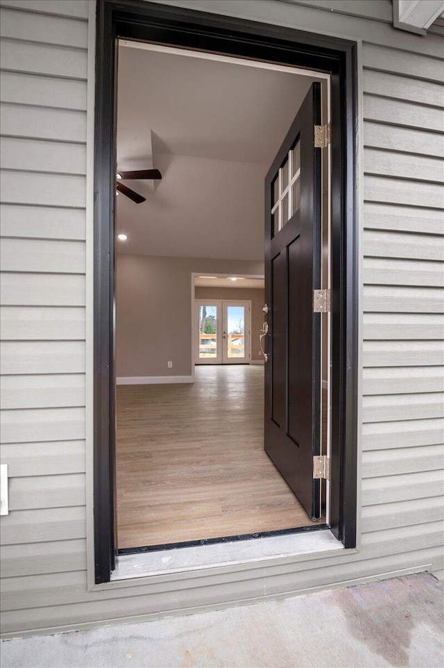 doorway to property with french doors