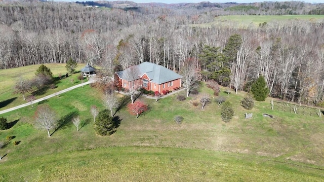 aerial view featuring a rural view