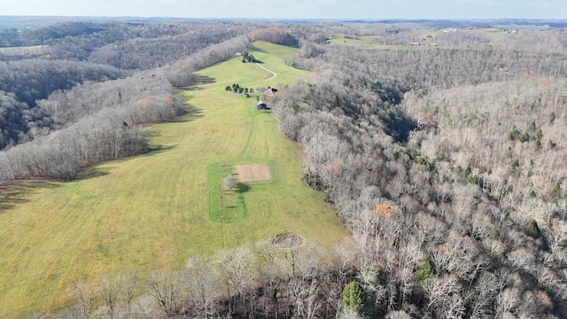 drone / aerial view with a rural view