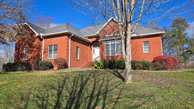 view of front property with a front lawn