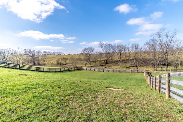 view of yard featuring a rural view