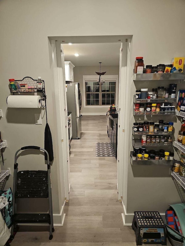 interior space featuring light wood-type flooring