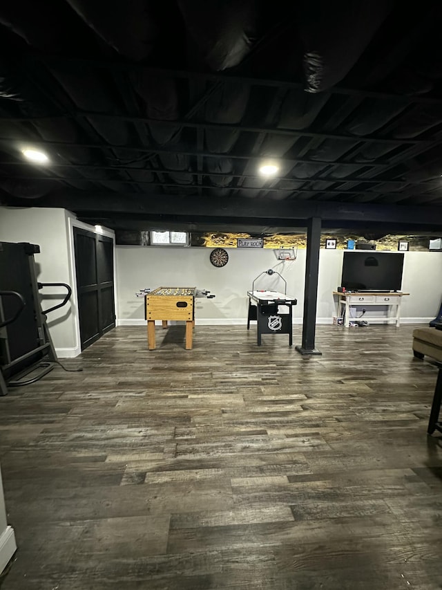 2458 High Bridge Rd, Lancaster, KY 40444 - finished basement featuring dark wood-type flooring and baseboards
