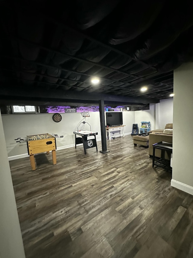2458 High Bridge Rd, Lancaster, KY 40444 - rec room featuring baseboards and wood finished floors